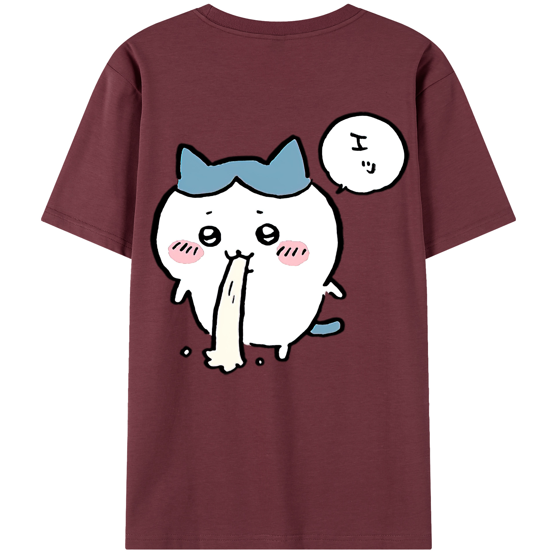 （画像用） ちいかわ ハチワレ Chii-kawa hachiware 綿100％半袖Tシャツ（背面プリント）